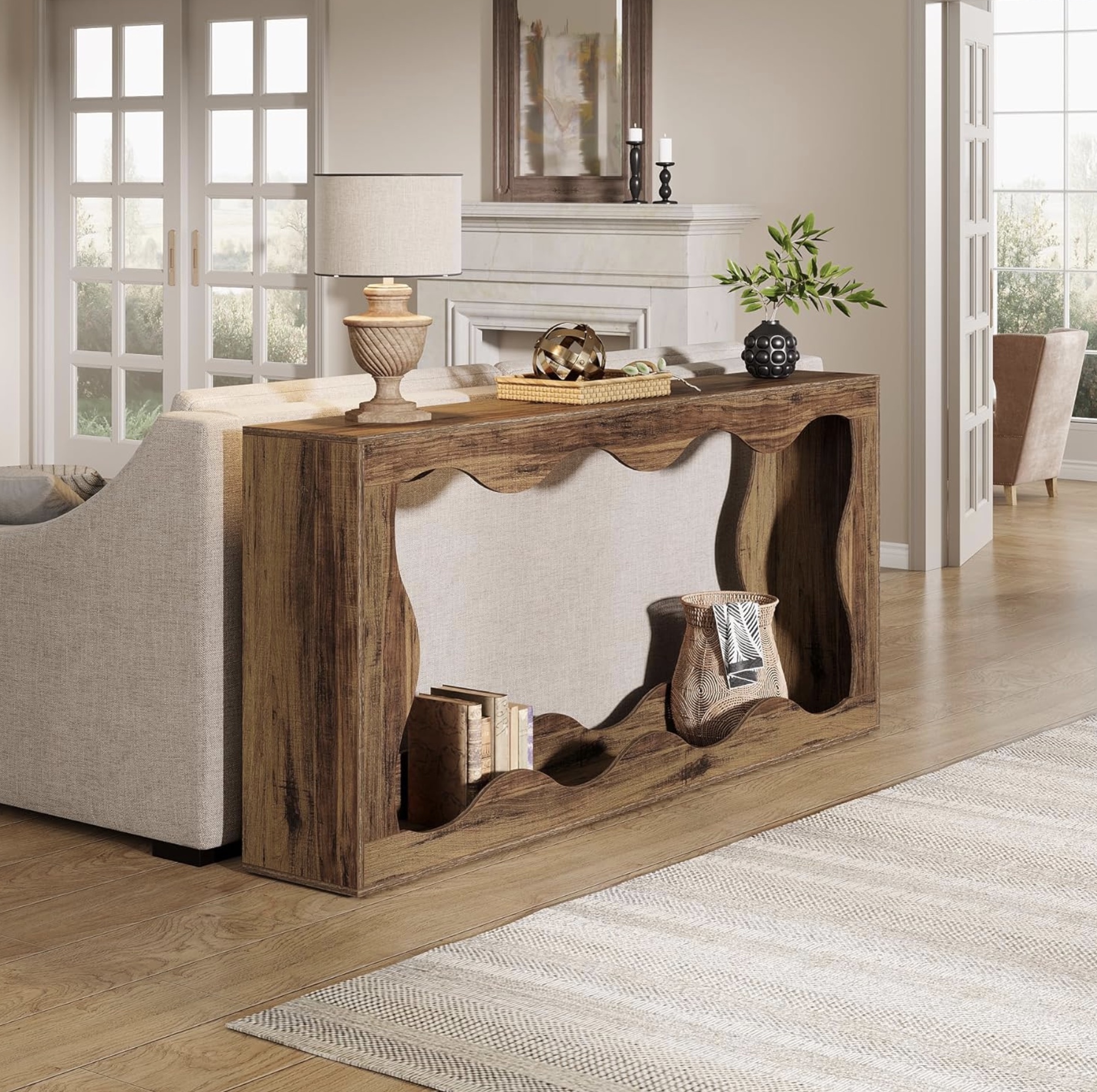 63" Farmhouse Entryway Console Table