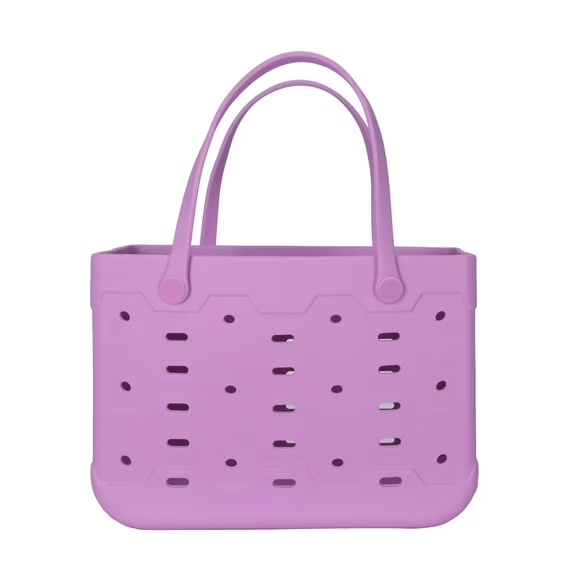 Mainstays Large All Purpose Flex Laundry Tote, Orchid Bloom – Waterproof & Washable – 18" W x 8.75" D x 13" H