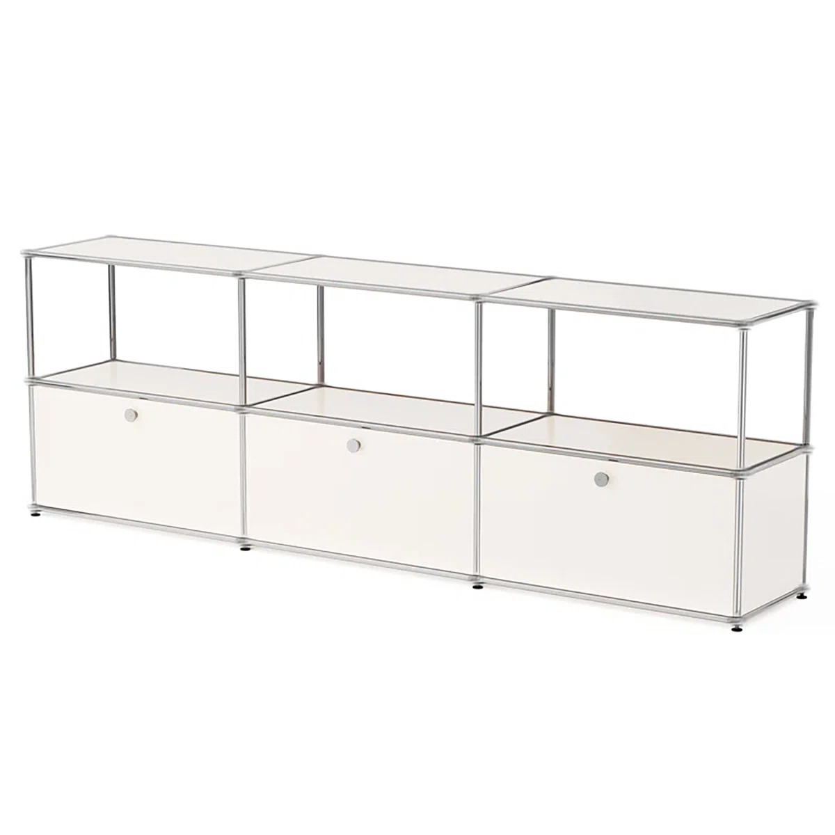 Modular Steel Accent Storage Cabinet With Adjustable Shelves