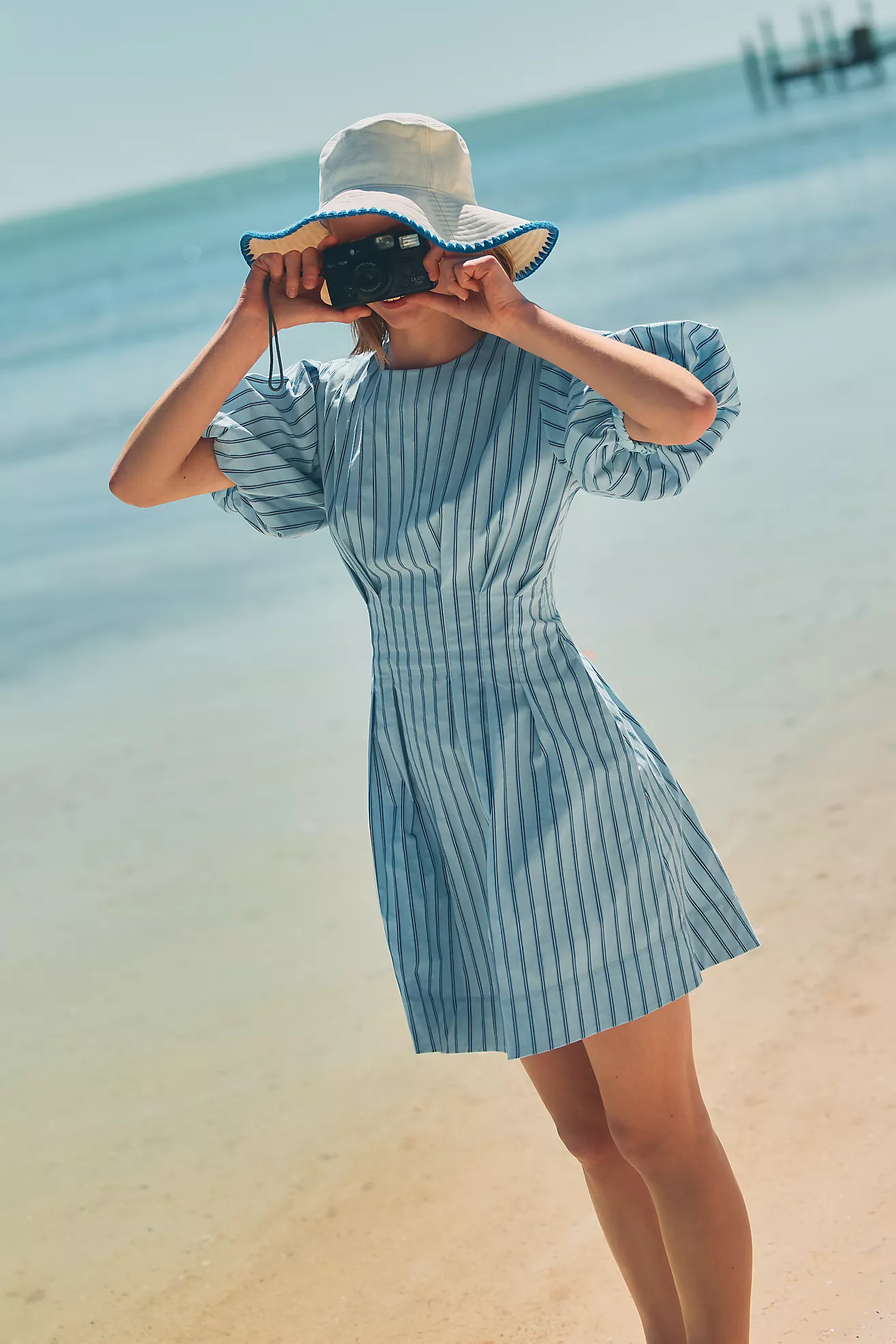 Exquise Tobie Puff-Sleeve Mini Dress