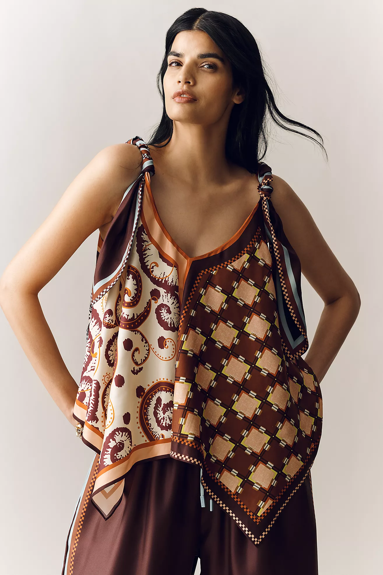 ALÉMAIS Wilson Silk Scarf Top