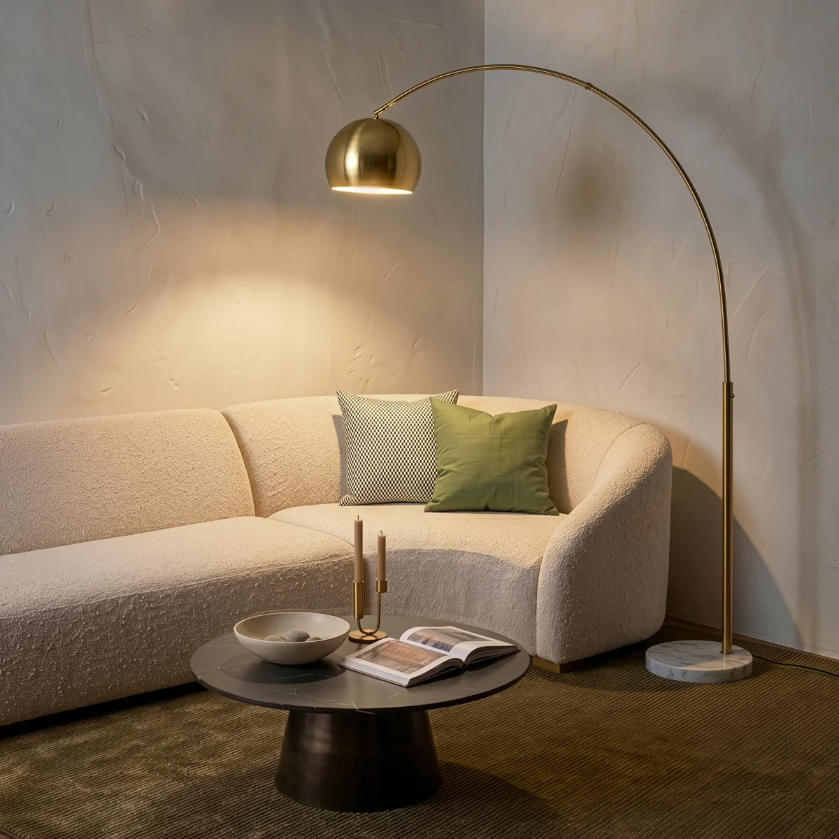 Olivia 75" Modern Industrial LED Arc Floor Lamp