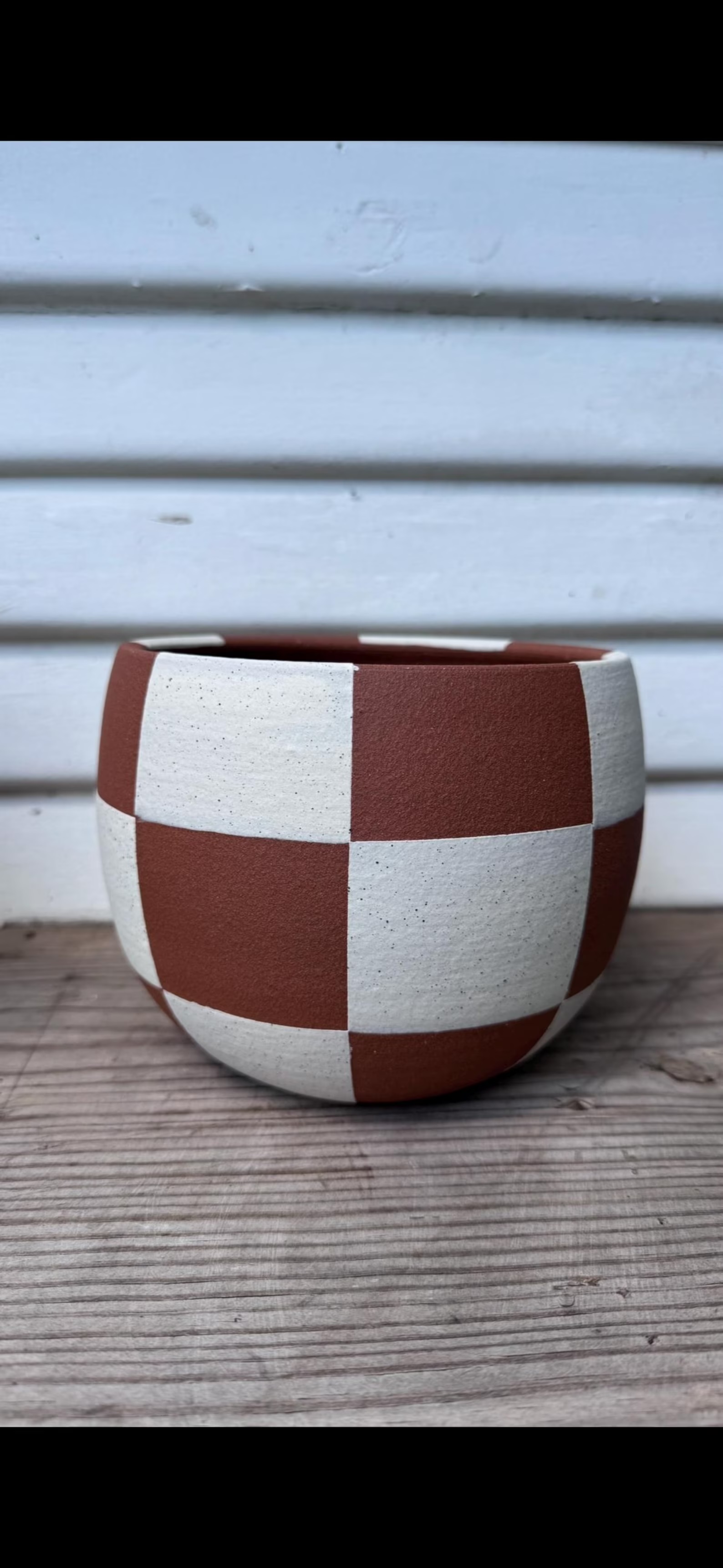 MADE TO ORDER - Checkered planter for indoor or outdoor use