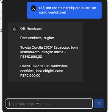 Imagem da sessão Chat da IA