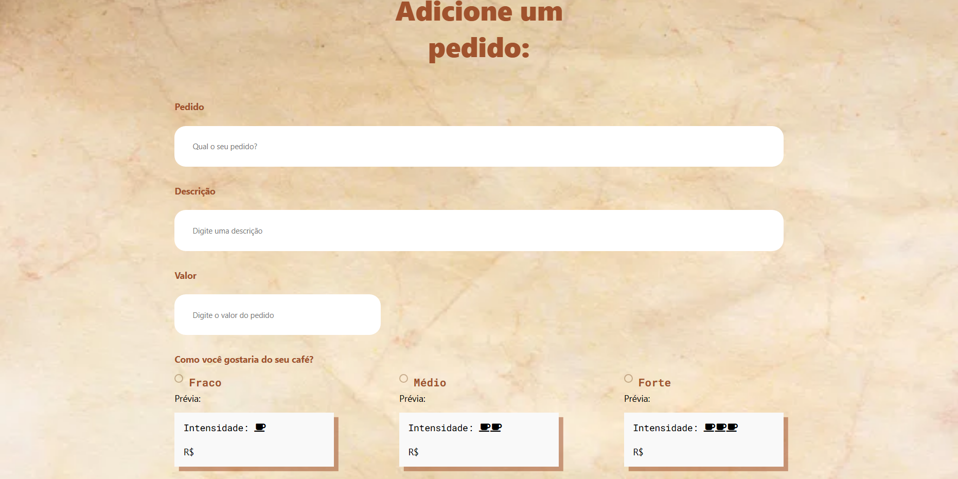 Página de cadastro