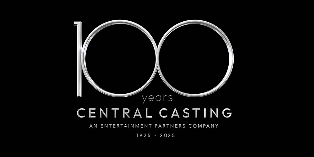 Central Casting 100th anniversary logo in black and silver