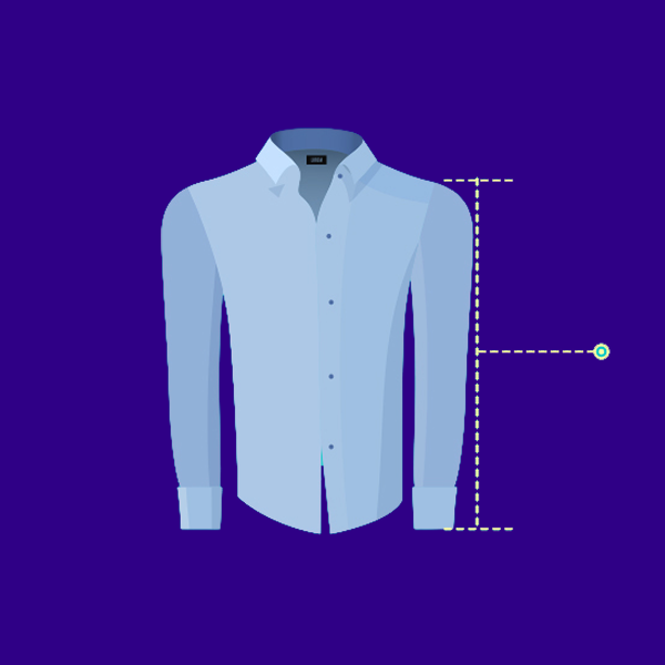 Illustration of how to take a men's sleeve measurement