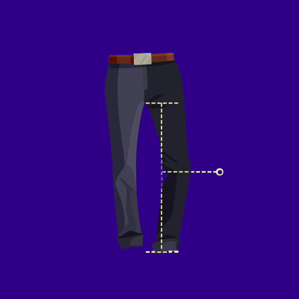 Illustration of how to take a men's inseam measurement