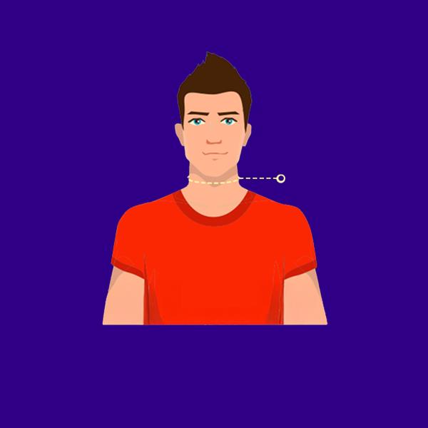 Illustration of how to take male neck measurement