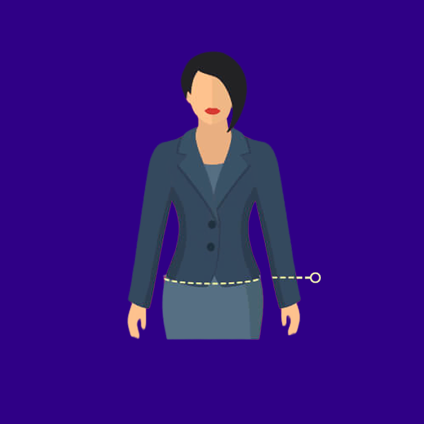 Illustration of how to take women's hips measurement
