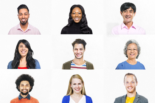 Headshot Collage - white backgrounds