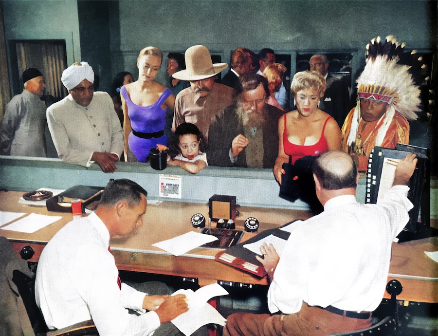 Central Casting casting directors and background actors in costume