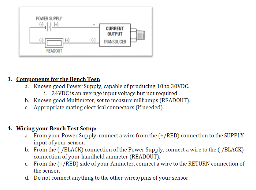 Gems 3500 sensor bench testing configuration.