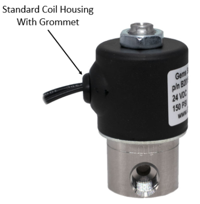 Grommet housing for sensor protection.