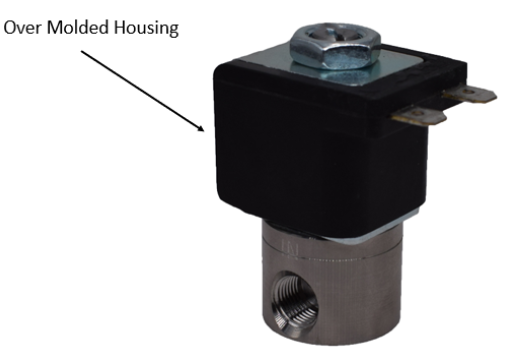 Over-moulded housing for sensor durability.