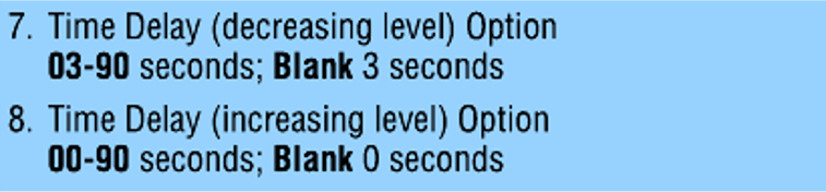 Time delay configuration for Gems sensor systems.