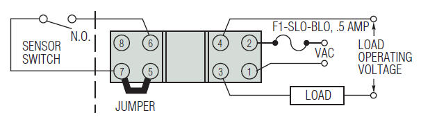 Typical wiring diagram for sensor installation.