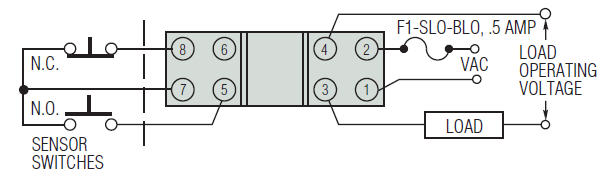 Sensor wiring diagram for industrial setup.