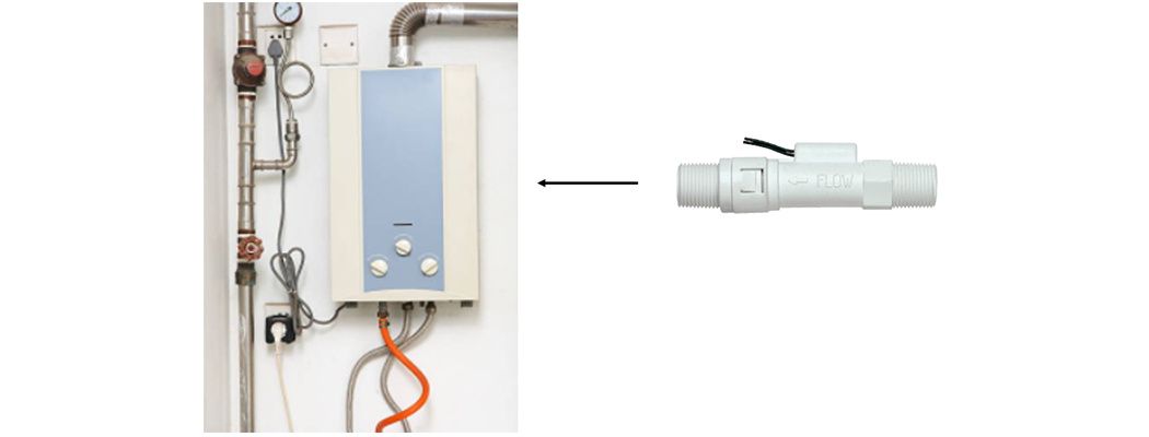 Hot water system using Gems sensor monitoring.