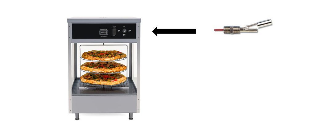 Food warmer system monitored by Gems sensors.