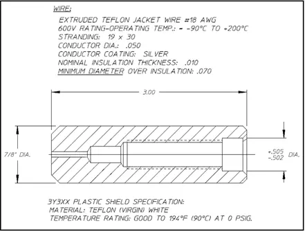 3y series teflon dimensions