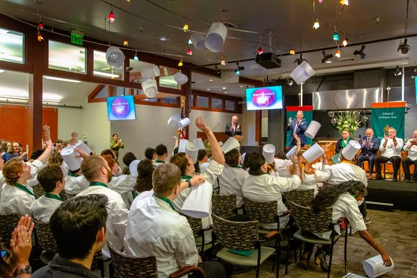 Hat Toss at the Graduation Ceremony