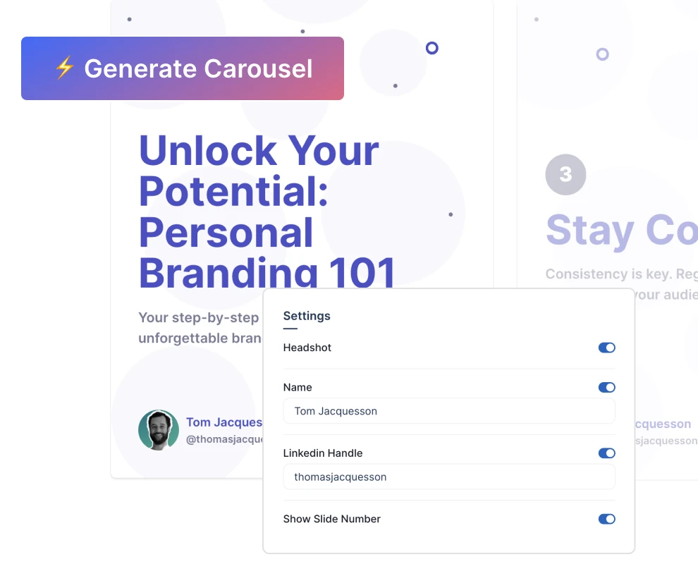 Taplio carousel creator preview