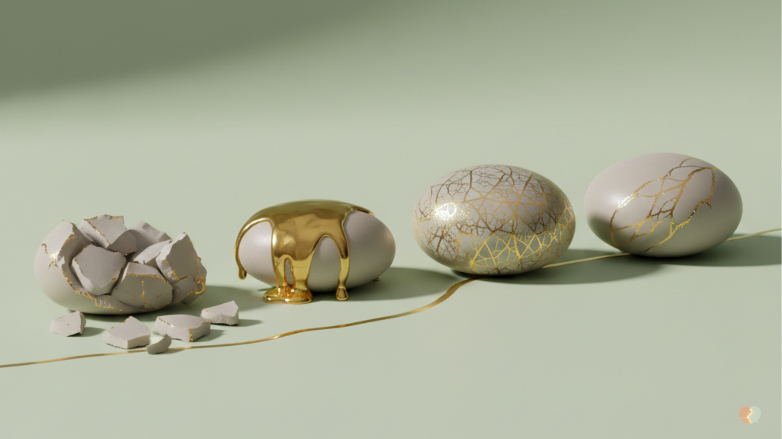 Four Kintusgi Stones Representing the Four Couples Therapy Alternatives