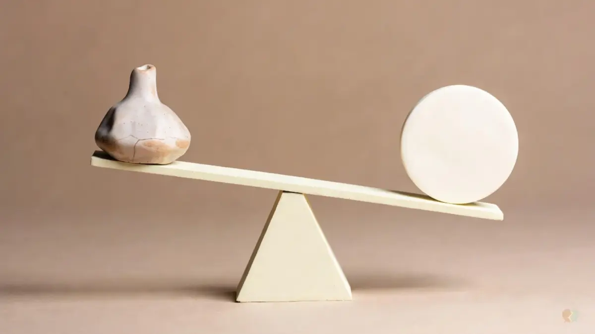 An abstract geometric balance scale illustrating an honest evaluation and cost-benefit review of whether the Paired relationship app premium is worth it.