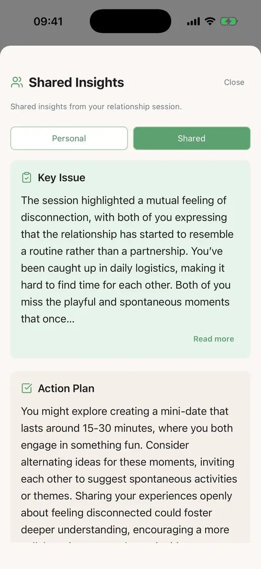 4) Shared summary + agreements