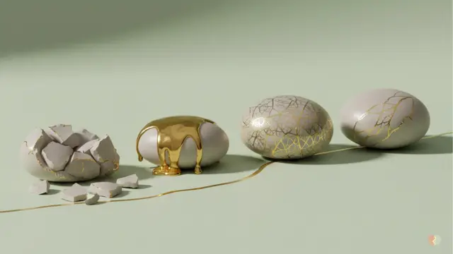 Four Kintusgi Stones Representing the Four Couples Therapy Alternatives