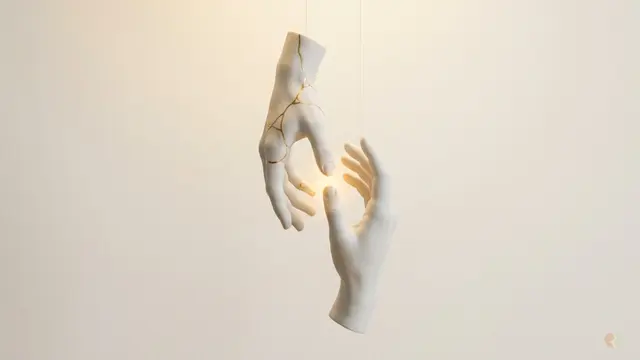 Sculpted hands reaching for connection representing couples therapy and the difficult decision of whether a relationship is worth saving.