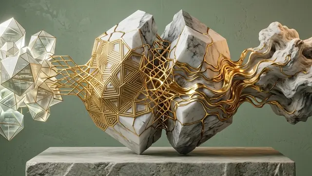 LoveFix vs Regain 2026 comparison showing a visual metaphor of relationship therapy and conflict resolution with broken marble repaired by golden geometric frameworks.