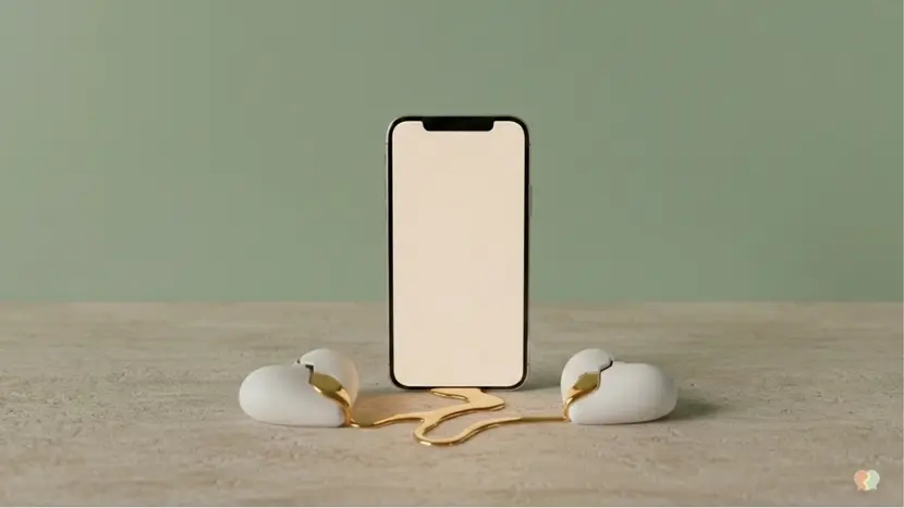 A smartphone and a gold-mended heart, symbolizing the relationship repair and advice offered by the Lovefix AI couples guidance app