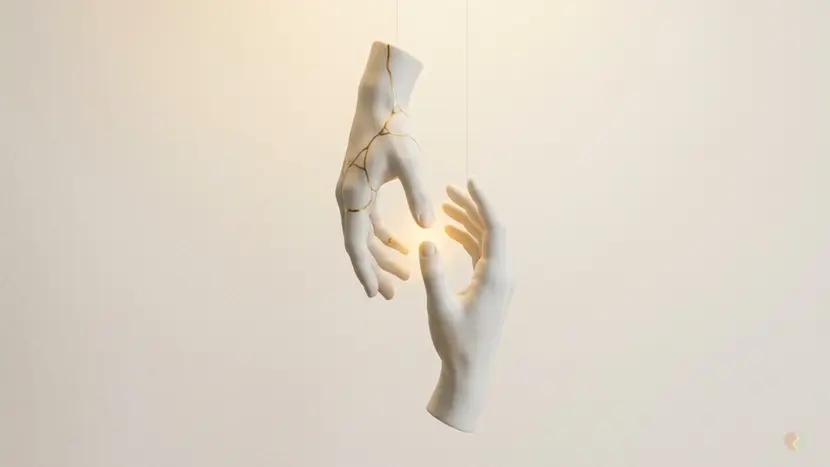 Sculpted hands reaching for connection representing couples therapy and the difficult decision of whether a relationship is worth saving.