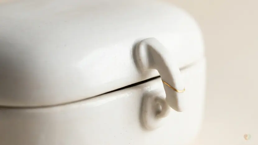 A Kintsugi-style repaired ceramic pot representing a Regain review of online couples therapy and the process of healing emotional gaps between sessions.