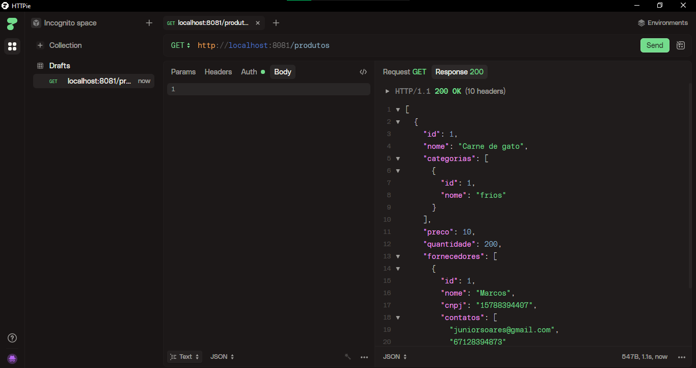 Imagem da sessão GET - Produtos