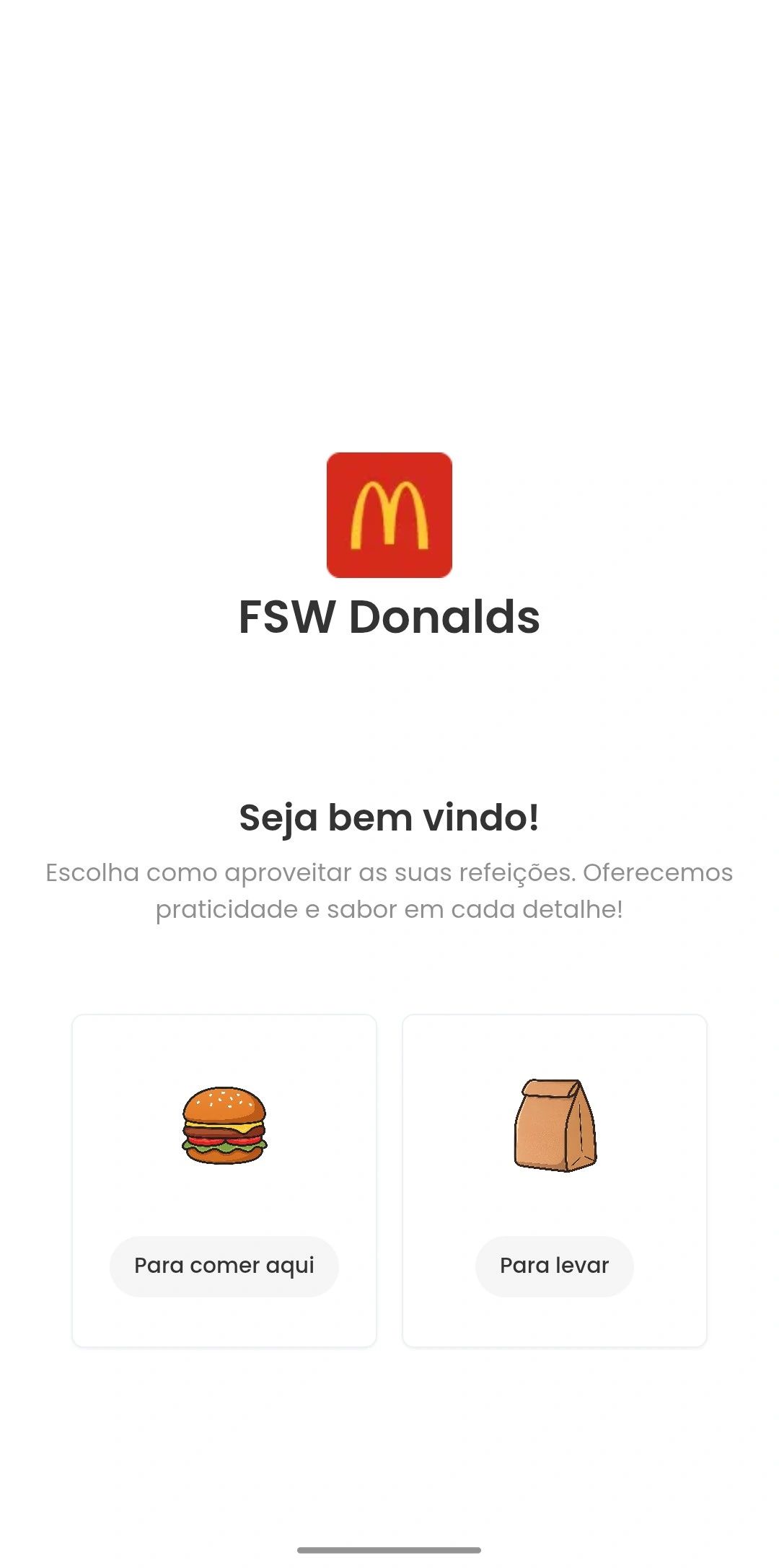 Imagem da sessão Comer aqui ou levar