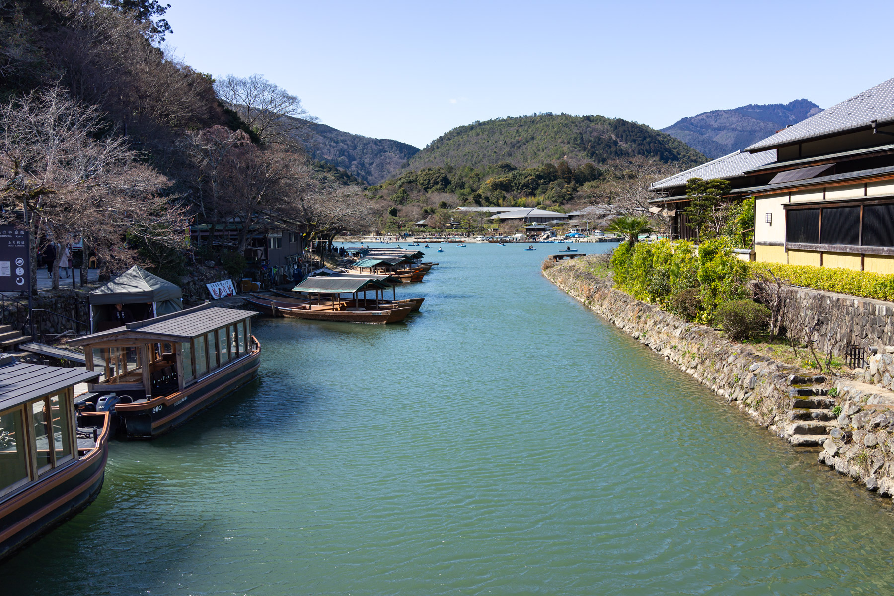 The Oi river flows through the town of Arashiyama.