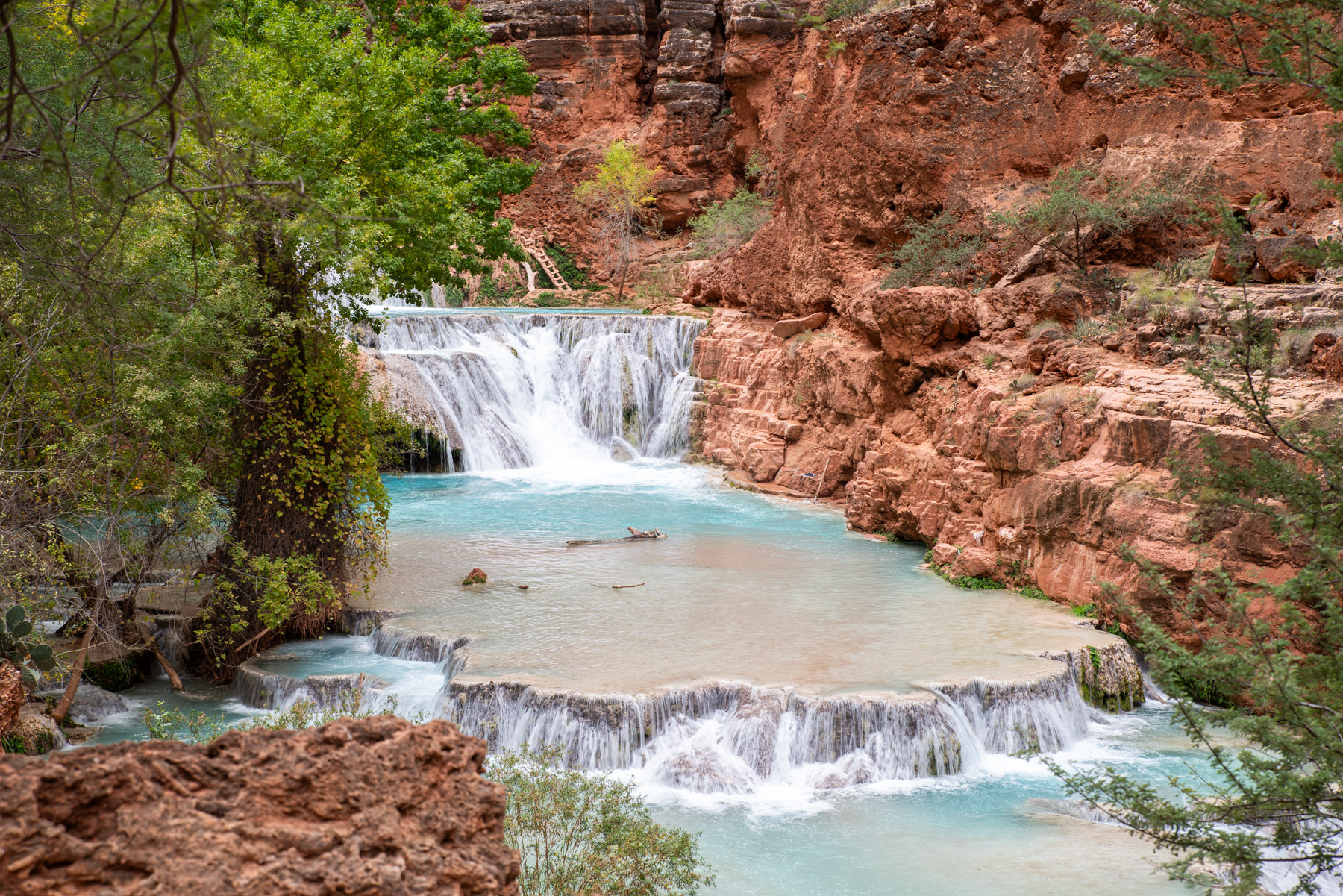 The travertine formations of Beaver Falls.