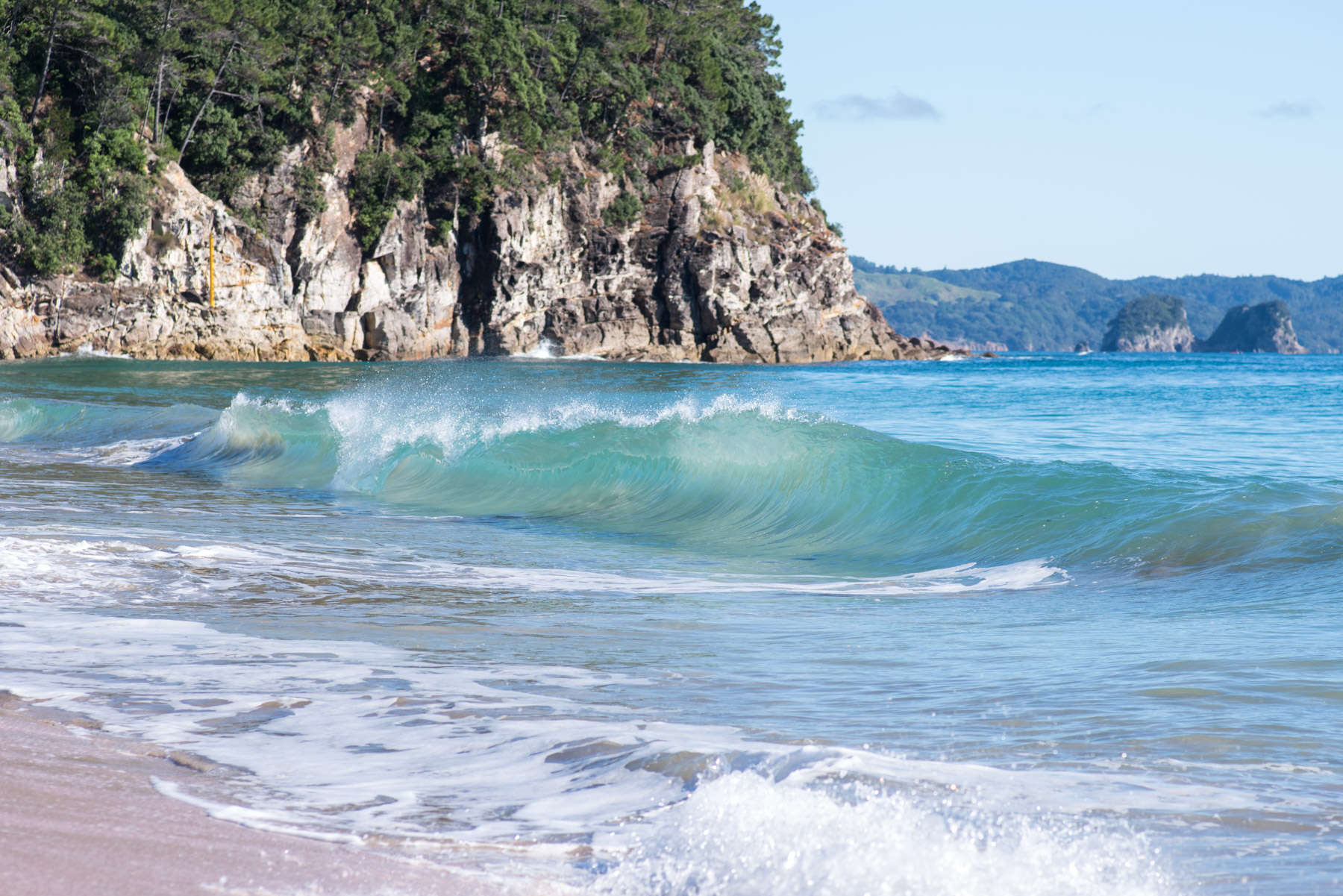 Hahei Beach, surprisingly empty. I guess beaches are a commodity here.
