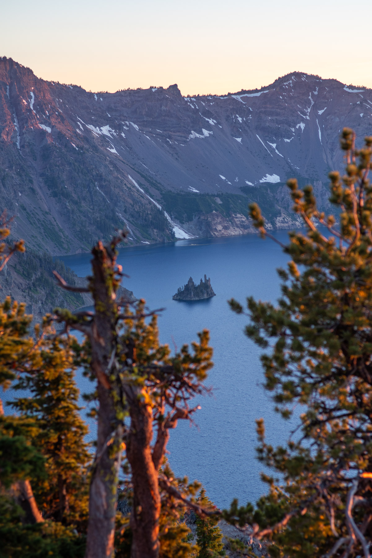 We managed to catch the sunset at Crater Lake. The phantom ship is ready to dock.