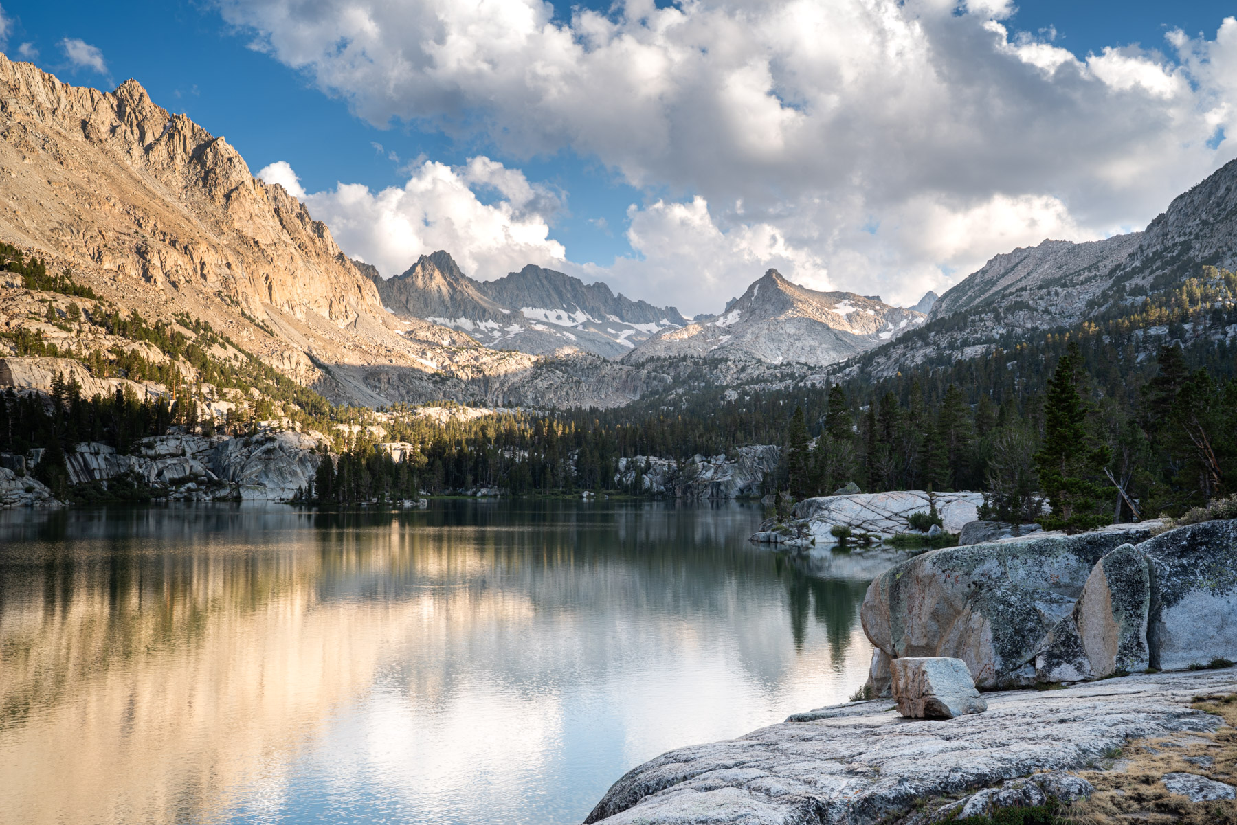 This ended up being my favorite backpacking trail so far. On the first night, we stayed at Blue Lake and got ourselves set up right before golden hour.