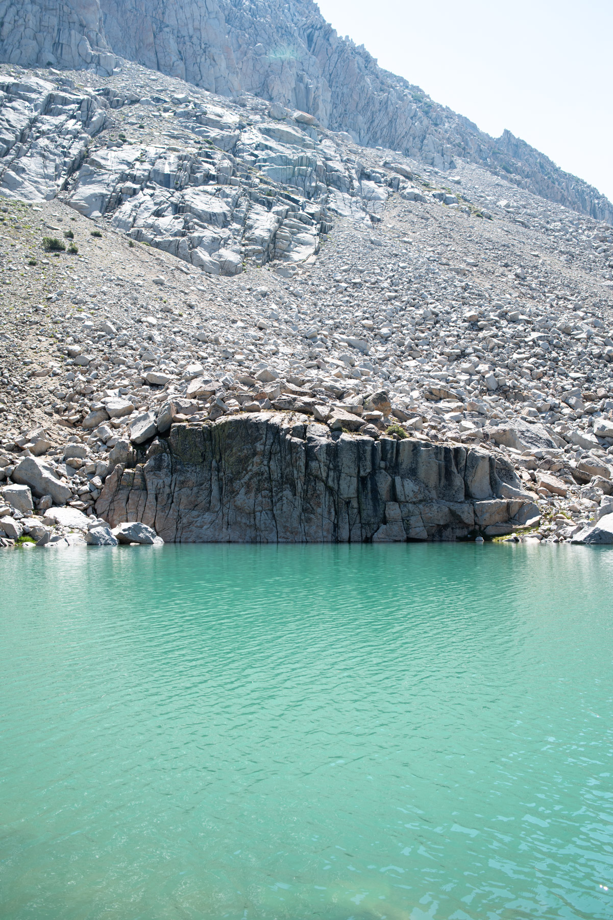Intensely turquoise waters. Just don't try to go swimming in it, it is freezing.