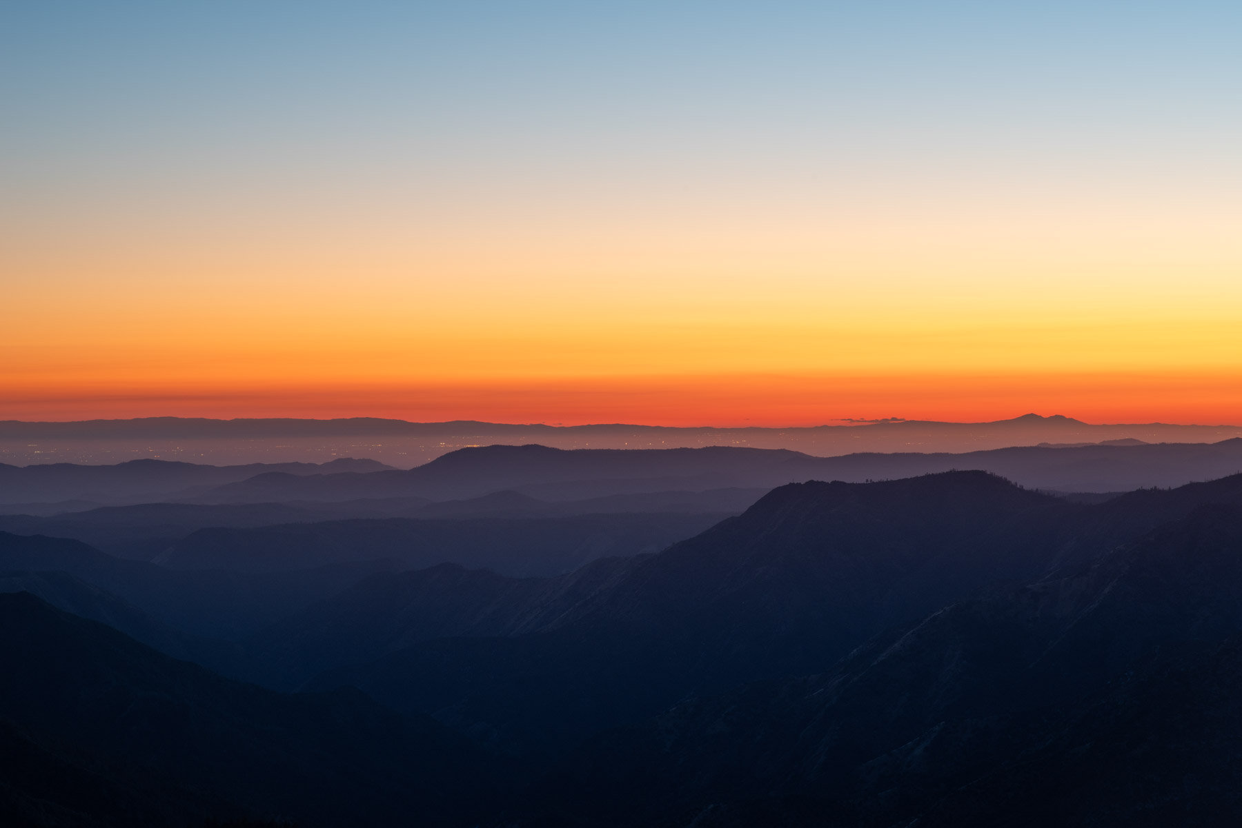 Once the light is no longer on Half Dome, we look toward the horizon.