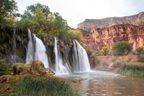 A wet morning with Navajo Falls.