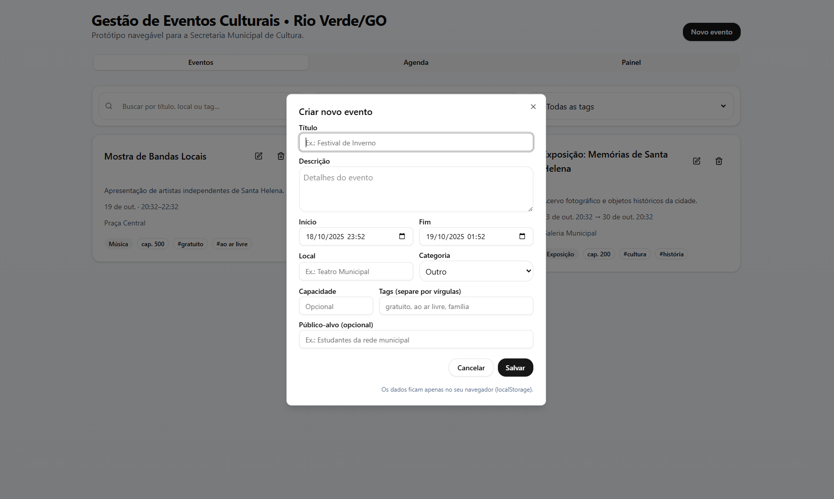 Imagem da sessão Form
