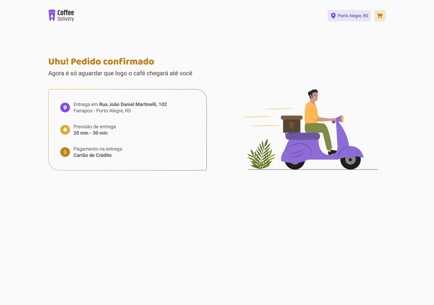 Imagem da sessão Coffee Delivery - Success