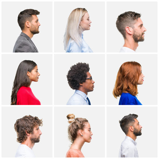 A collage of recommended profile photo types for a supporting artist