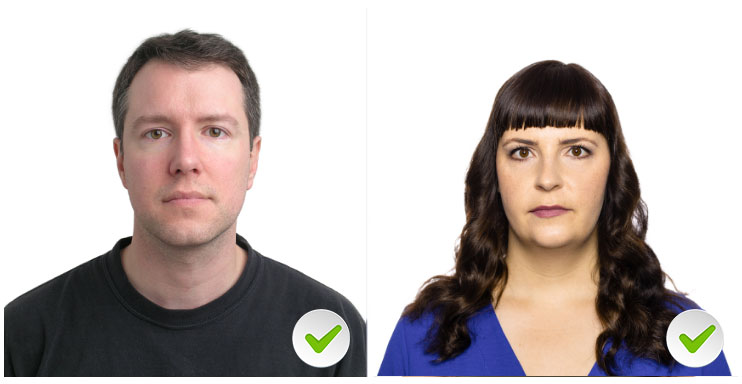 Example of an acceptable EP Casting Community face photo: a plain headshot against a white background.